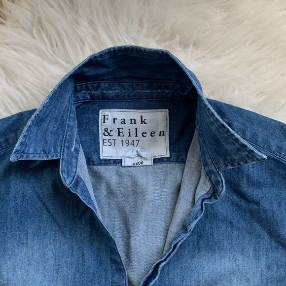NEW Frank & Eileen Famous Denim Eileen Relaxed Shirt Vintage Stonewashed S - Picture 6 of 8